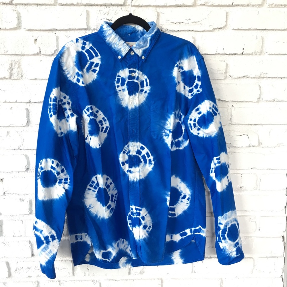 Lands End Canvas Tie-Dye Button Down Shirt